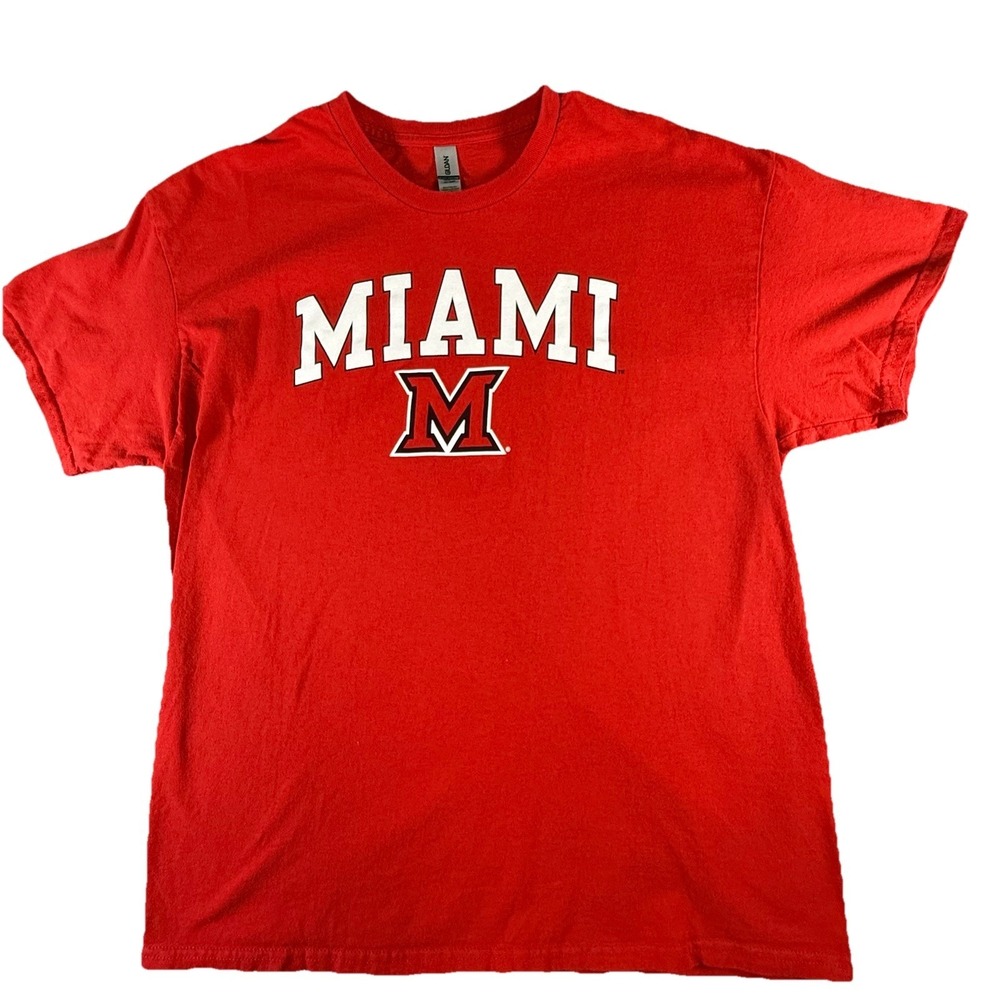 Miami University Oxford OH T-Shirt Men's XL Red Short Sleeve Football